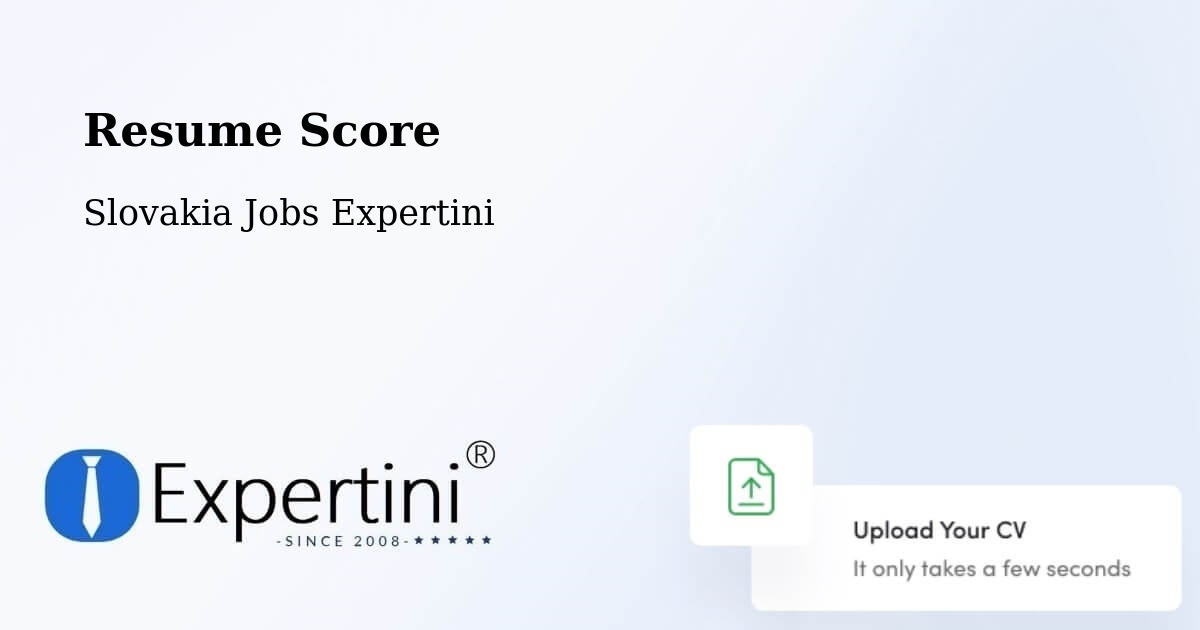 Resume Score & Job Description Match Tool – Šaľa - Slovakia Jobs Expertini